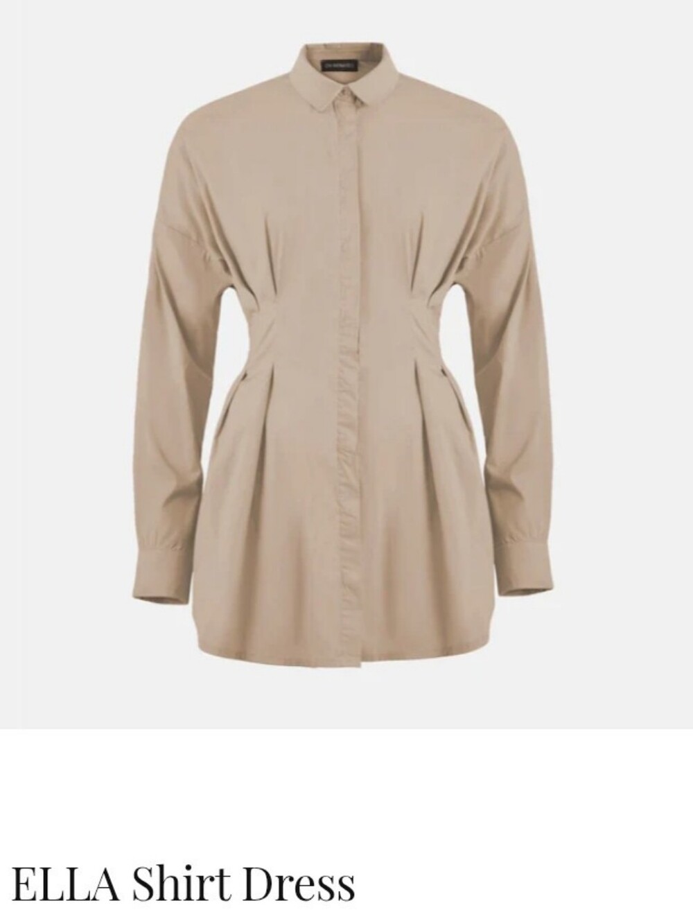 OW Collection ELLA Shirt Dress Womens Tan Button Front Long Sleeve- Size XL NWT